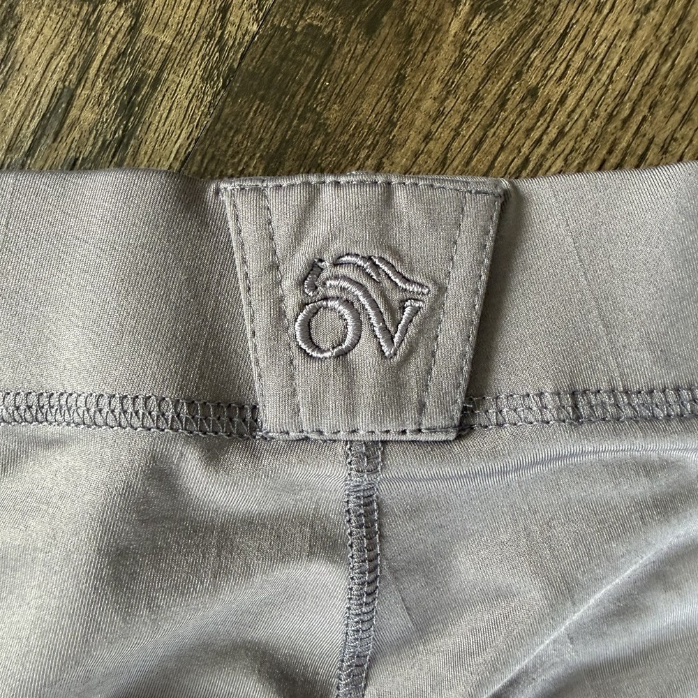 Ovation Youth Riding Tights SM 26 Gray Silicone Knee Patch Equestrian Breeches - Picture 6 of 10